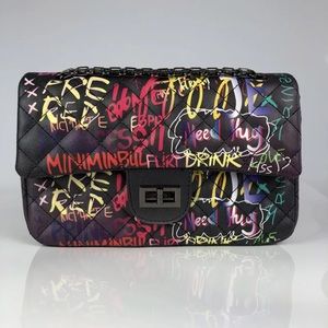 Real Leather Graffiti Purses